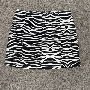 Wild Fable Black and White Animal Print Mini Skirt